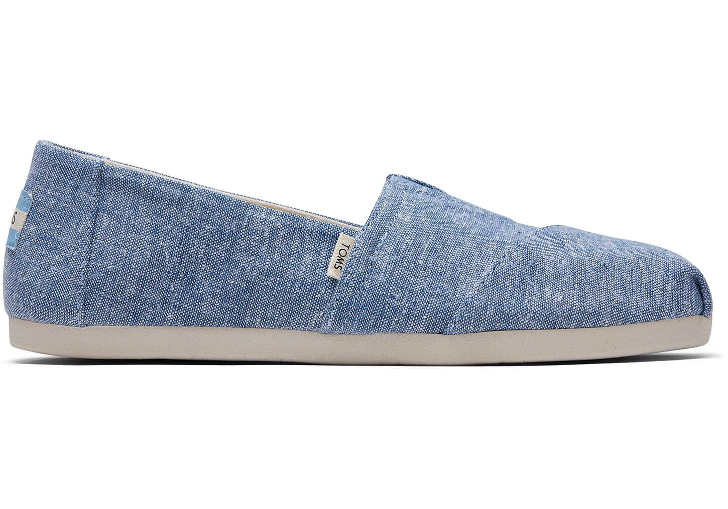 Toms Slub Chambray Classics - Womens Alpargata Espadrilles - Blue - NZ - 423519RON